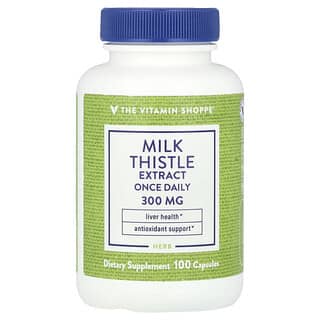 The Vitamin Shoppe, Milk Thistle Extract, Mariendistelextrakt, einmal täglich, 300 mg, 100 Kapseln