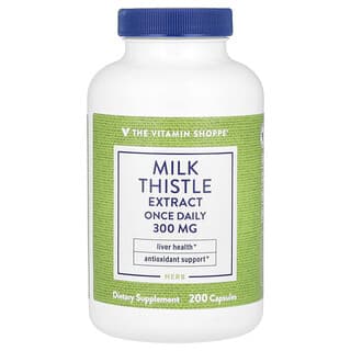 The Vitamin Shoppe, Milk Thistle Extract, Mariendistelextrakt, 300 mg, 200 Kapseln