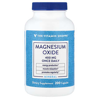 The Vitamin Shoppe, Magnesium Oksida, 400 mg, 200 Kapsul
