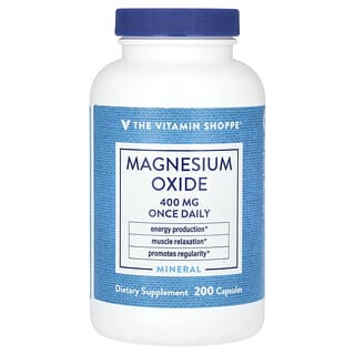 The Vitamin Shoppe, Óxido de Magnésio, 400 mg, 200 Cápsulas