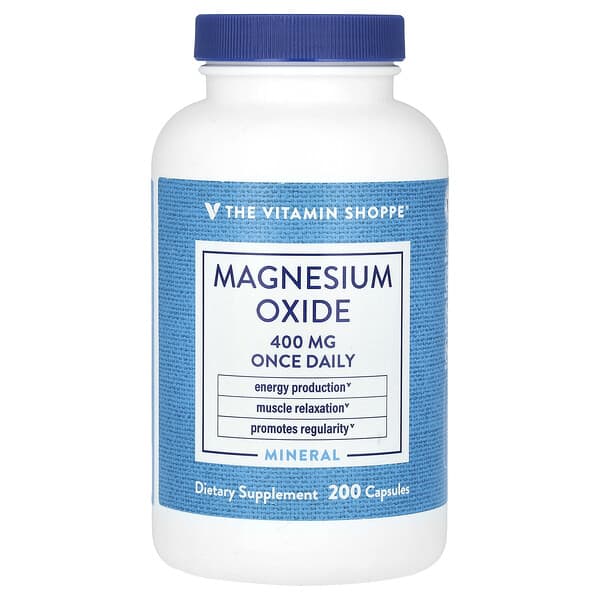 Magnesium Oxide, 400 mg, 200 Capsules