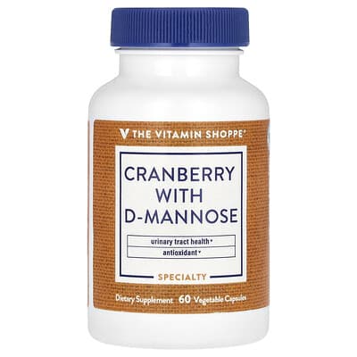 The Vitamin Shoppe, Cranberry with D-Mannose, 60 Vegetarian Capsules