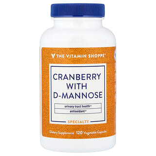 The Vitamin Shoppe, Cranberry With D-Mannose, 120 Vegetable Capsules