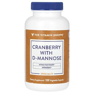The Vitamin Shoppe, Cranberry With D-Mannose, 120 Vegetable Capsules