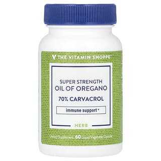 The Vitamin Shoppe, Huile d'origan superpuissante, 60 capsules végétales liquides