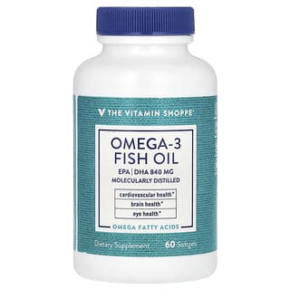 The Vitamin Shoppe, рыбий жир с омега-3, 60 мягких таблеток
