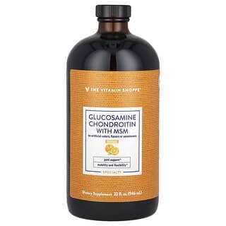 The Vitamin Shoppe, Glucosamine Chondroitin With MSM, Glucosamin-Chondroitin mit MSM, Orange, 946 ml (32 fl. oz.)