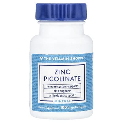 The Vitamin Shoppe, Zinc Picolinate, 100 Vegetarian Capsules (22 mg per capsule)