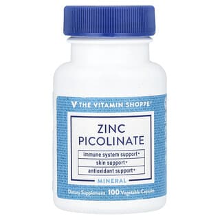 The Vitamin Shoppe, Picolinate de zinc, 100 capsules végétales