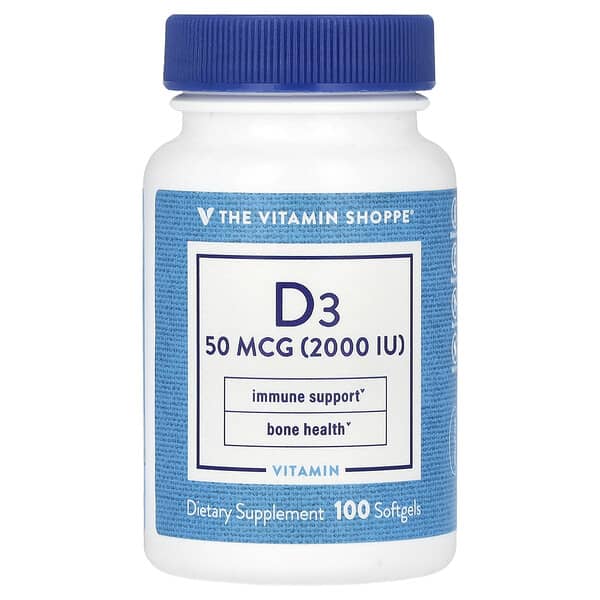 The Vitamin Shoppe, Vitamin D3, 50 mcg (2,000 IU), 100 Softgels