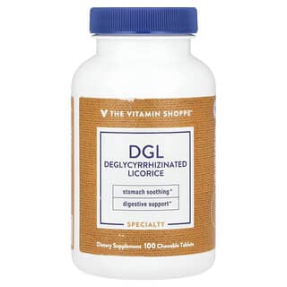 The Vitamin Shoppe, DGL, (Deglycyrrhizinated Licorice), 100 Chewable Tablets