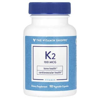 The Vitamin Shoppe, витамин K2, 100 мкг, 90 растительных капсул