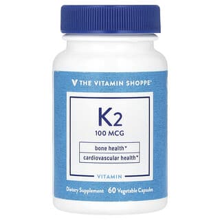 The Vitamin Shoppe, Vitamina K2, 100 mcg, 60 Cápsulas Vegetais