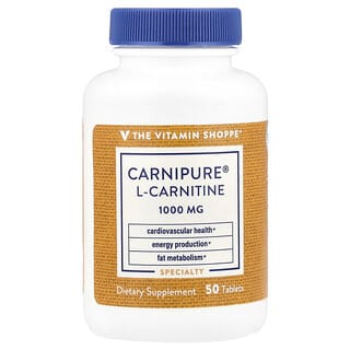 The Vitamin Shoppe, L-Carnitina Carnipure®, 1.000 mg, 50 Comprimidos