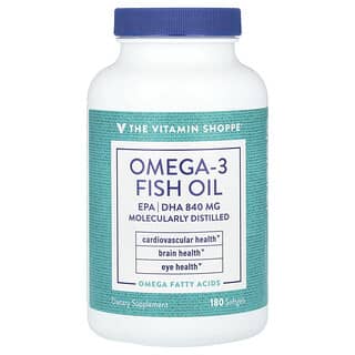 The Vitamin Shoppe, Omega-3 魚油，EPA/DHA 840 毫克，180 粒軟凝膠