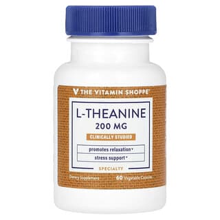 The Vitamin Shoppe, L-テアニン、200mg、ベジカプセル60粒
