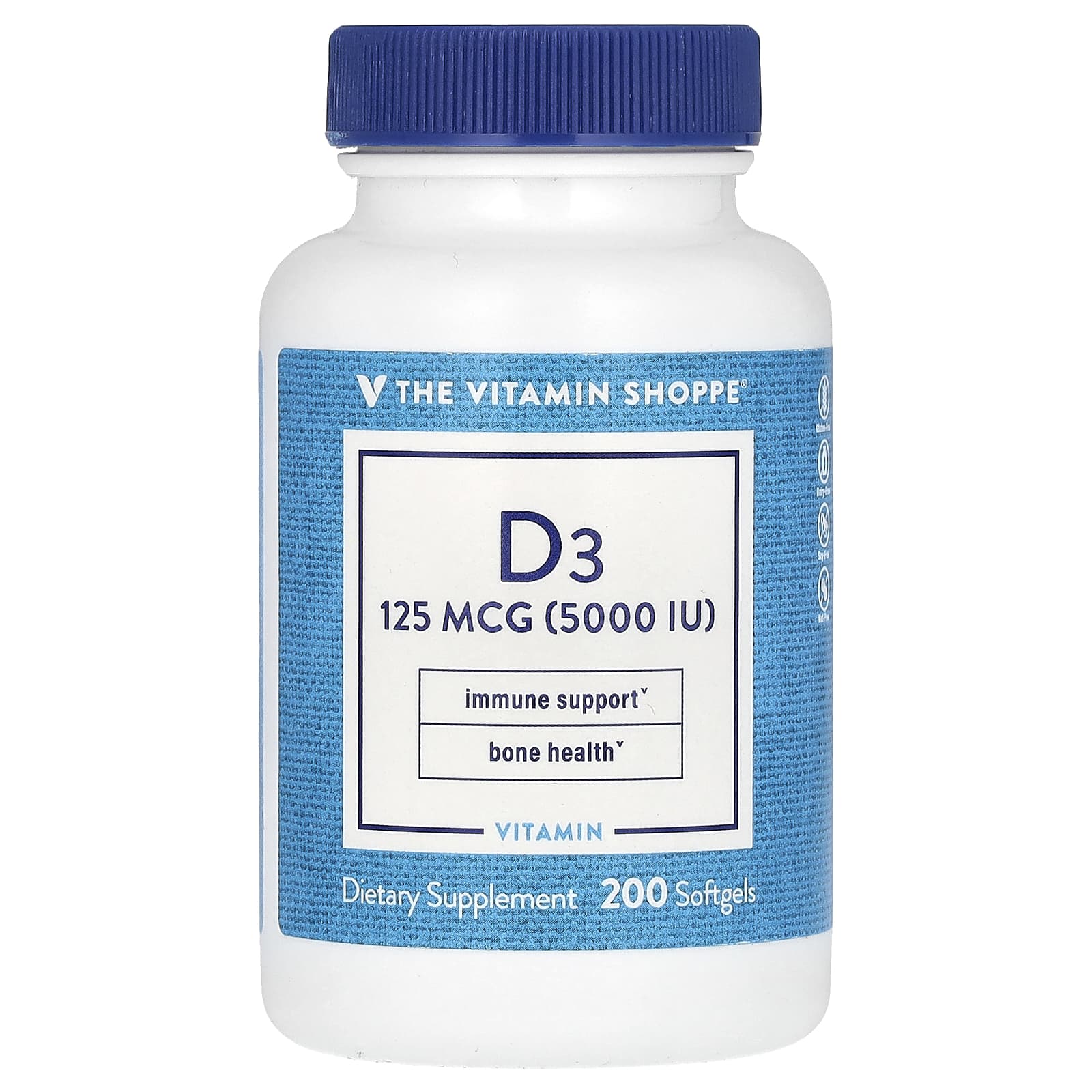 The Vitamin Shoppe, Vitamin D3, 125 mcg (5,000 IU), 200 Softgels