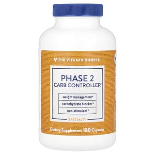 The Vitamin Shoppe, Phase 2 Carb Controller®, 1,000 mg, 180 Capsules (500 mg per Capsule)