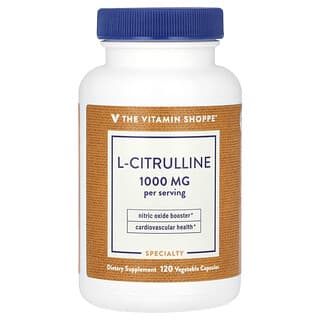 The Vitamin Shoppe, L-цитруллин, 1000 мг, 120 растительных капсул (500 мг в 1 капсуле)