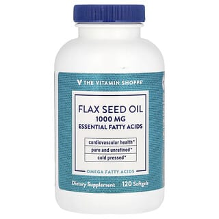 The Vitamin Shoppe, Flax Seed Oil, Leinsamenöl, 1.000 mg, 120 Weichkapseln