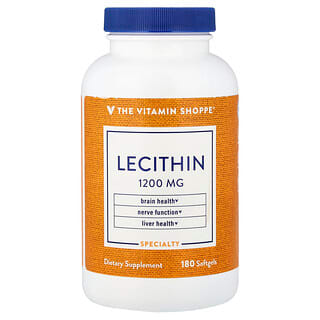 The Vitamin Shoppe, Lecitina, 1200 mg, 180 cápsulas blandas