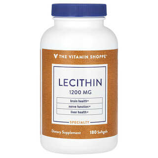 The Vitamin Shoppe, Lecitina, 1200 mg, 180 cápsulas blandas