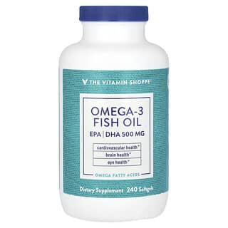 The Vitamin Shoppe, Omega-3 Fish Oil, Omega-3-Fischöl, 240 Weichkapseln