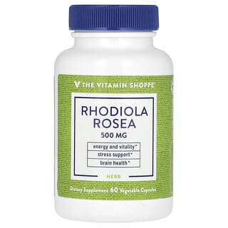 The Vitamin Shoppe, Rhodiola rosea, Rosenwurz, 500 mg, 60 pflanzliche Kapseln