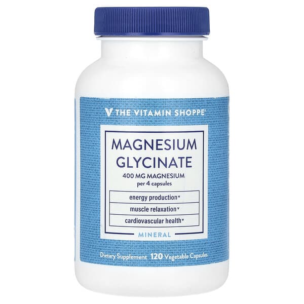 The Vitamin Shoppe, Magnesium Glycinate, 400 mg , 120 Vegetable ...