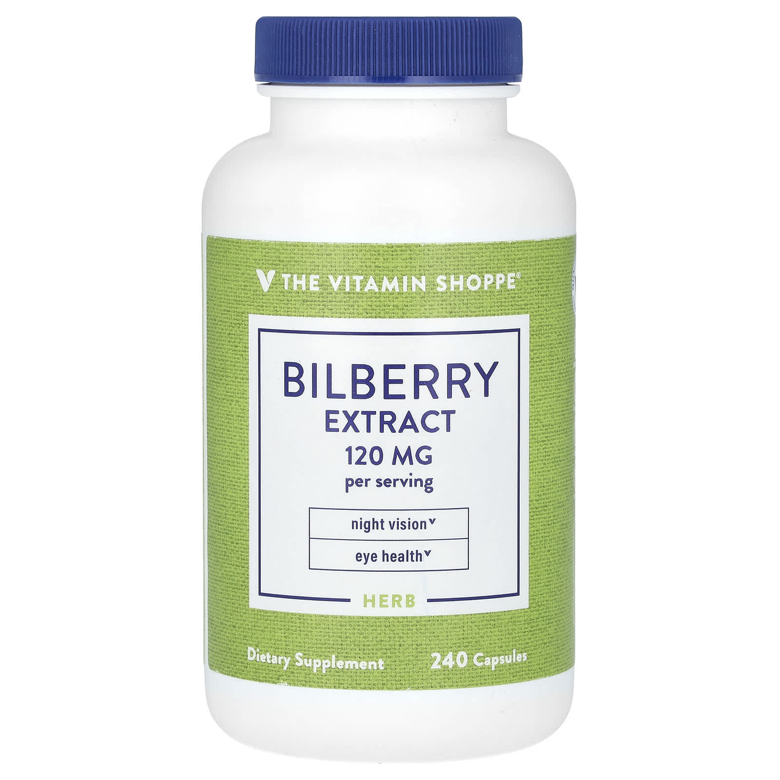 The Vitamin Shoppe, Bilberry Extract, 120 mg, 240 Capsules (60 mg Per