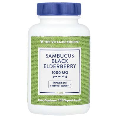 The Vitamin Shoppe, Black Elderberry, 100 Vegetarian Capsules (500 mg per capsule)