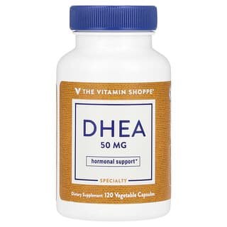 The Vitamin Shoppe, DHEA（デヒドロエピアンドロステロン）、50mg、ベジカプセル120粒