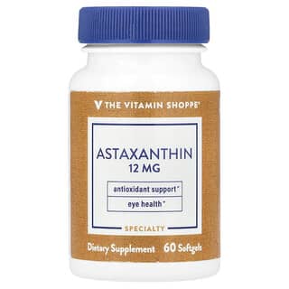 The Vitamin Shoppe, Astaxantina, 12 mg, 60 cápsulas blandas