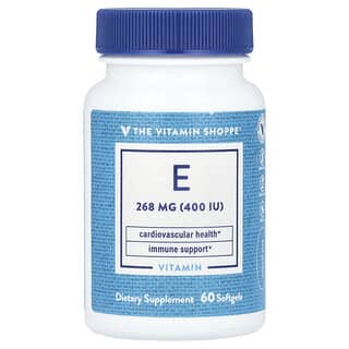 The Vitamin Shoppe, Vitamin E, 268 mg (400 IU), 60 Kapsul Gel Lunak