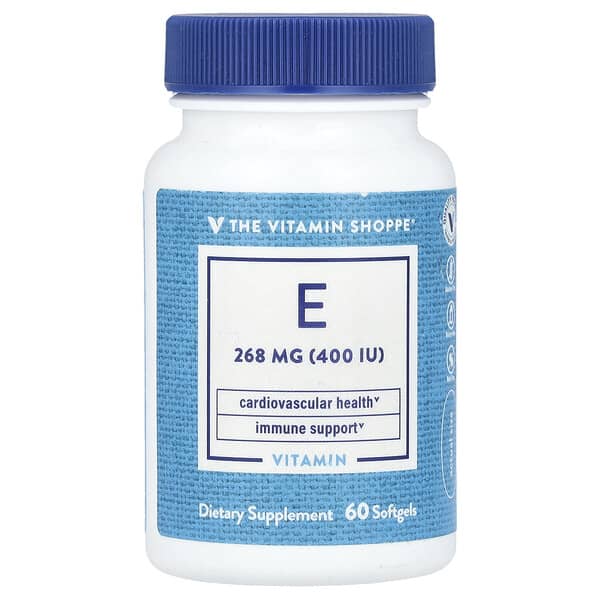 The Vitamin Shoppe, 비타민E, 268mg(400IU), 소프트젤 60정