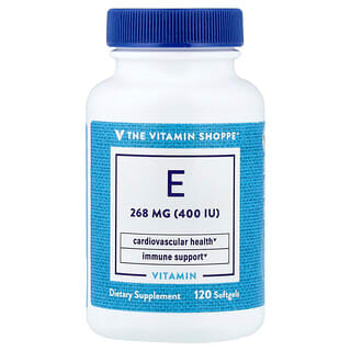The Vitamin Shoppe, Vitamine E, 268 mg (400 UI), 120 capsules à enveloppe molle