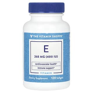 The Vitamin Shoppe, Vitamina E, 268 mg (400 UI), 120 cápsulas blandas