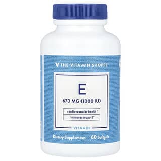 The Vitamin Shoppe, Vitamine E, 670 mg (1000 UI), 60 capsules à enveloppe molle