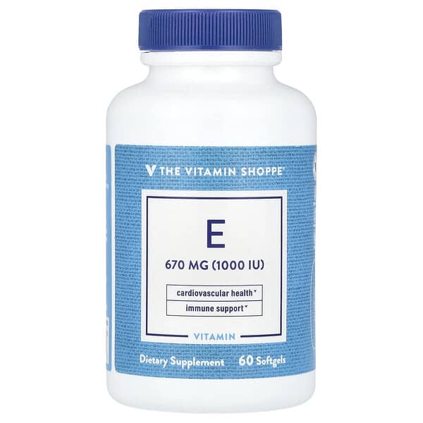 Vitamin E, 670 mg (1000 IU), 60 Softgel