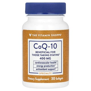 The Vitamin Shoppe, коензим Q10, 400 мг, 30 капсул