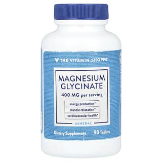 The Vitamin Shoppe, Magnesium Glycinate, 400 mg, 90 Tablets (200 mg per Tablet)