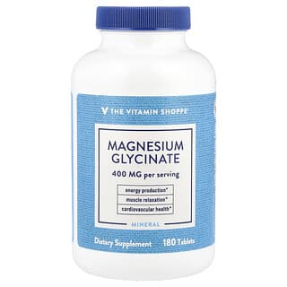 The Vitamin Shoppe, Glicinato de magnesio, 400 mg, 180 comprimidos (200 mg por comprimido)