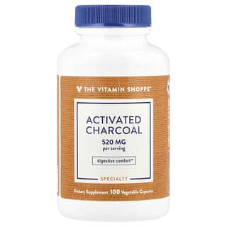 The Vitamin Shoppe, Charbon actif, 520 mg, 100 capsules végétales (260 mg par capsule)