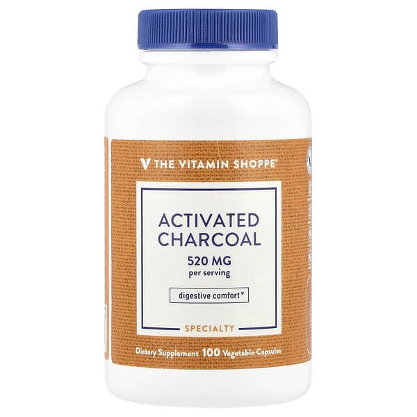 Activated Charcoal, 100 Vegetable Capsules (260 mg per Capsule)