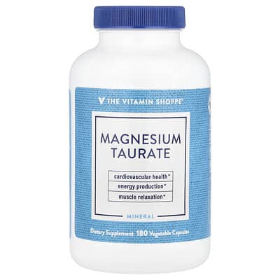 The Vitamin Shoppe, Magnesium Taurate, 180 Capsules (62.5 mg per capsule)