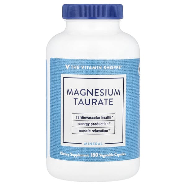 Magnesium Taurate, 180 Vegetable Capsules (62.5 mg per Capsule)