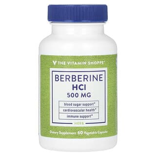 The Vitamin Shoppe, Cloridrato de Berberina, 500 mg, 60 Cápsulas Vegetais
