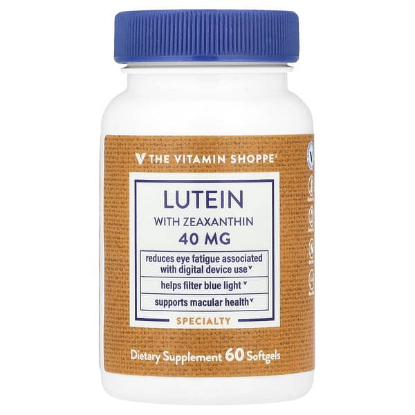 The Vitamin Shoppe, 含玉米黃質的葉黃素，60 粒軟膠囊