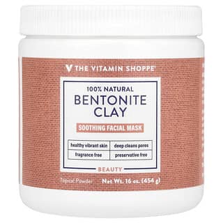The Vitamin Shoppe, Успокаивающая маска для лица из 100% натуральной бентонитовой глины, без отдушек, 454 г (16 унций)
