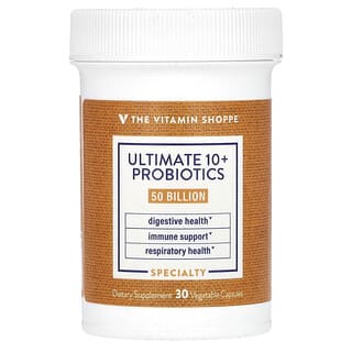 The Vitamin Shoppe, Ultimate 10+, пробиотики, 50 млрд, 30 растительных капсул
